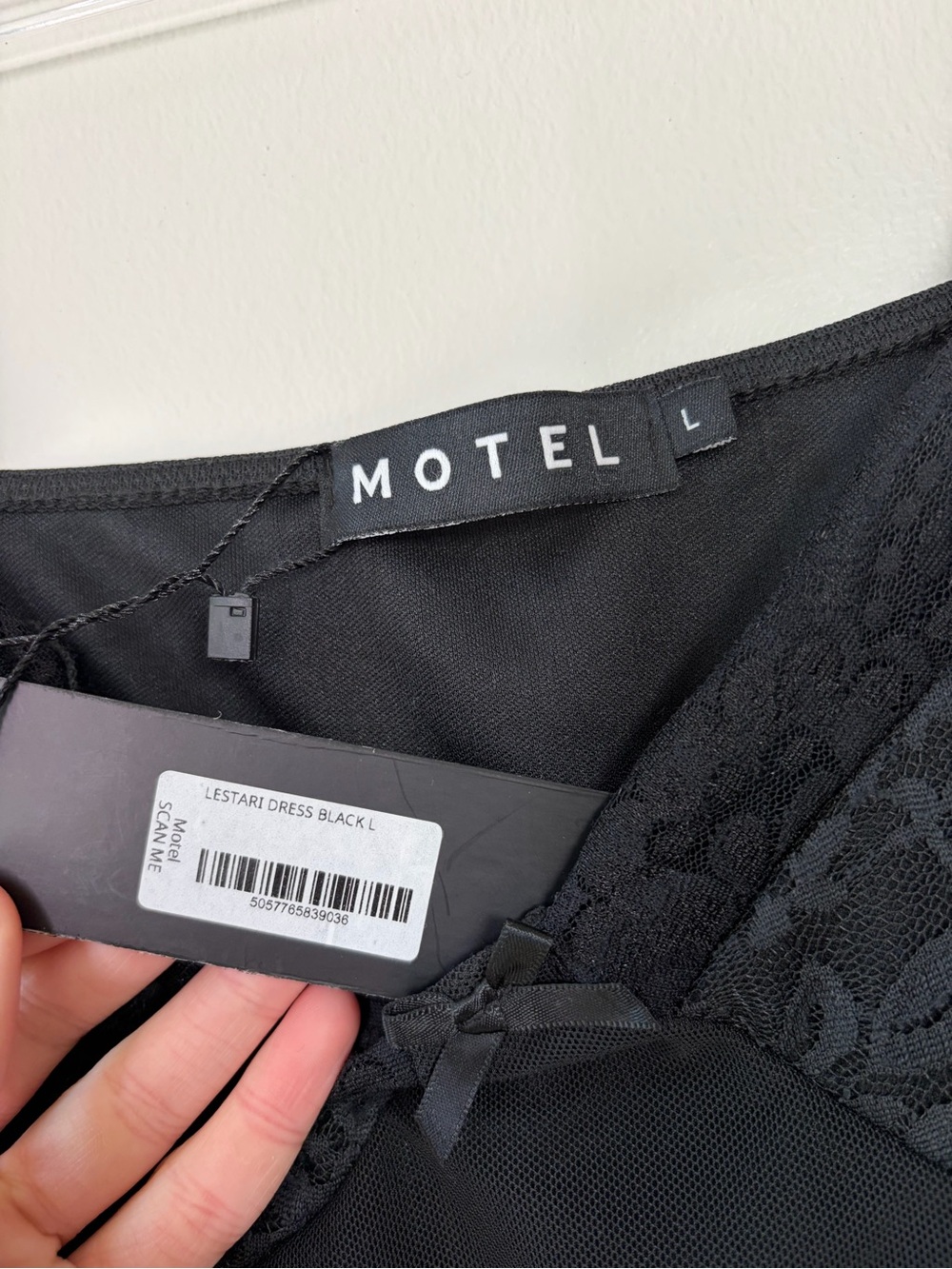 MOTEL Mesh Lace Black Lestari Mini Slip Dress Night Out Little Black Dress - Picture 4 of 13